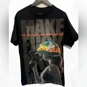 Authentic Dissizit logo'd black casual  short sleeve Tshirt M